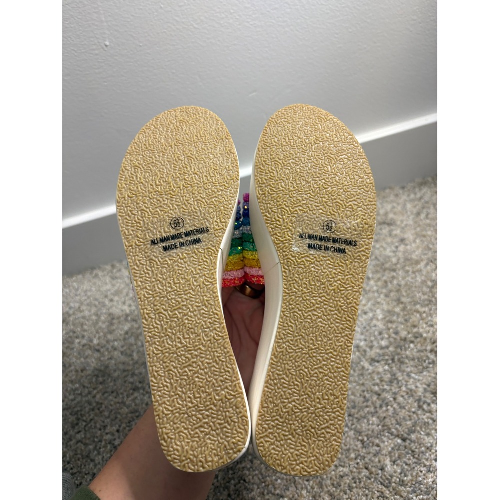 New Lady Go Diva Rainbow Platform Sandals – White – Size 5.5 - Picture 7 of 9